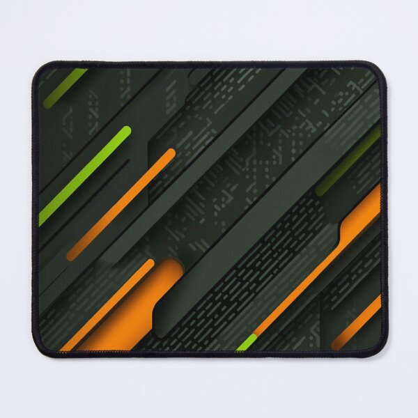 Item preview, Futuristic Cyberpunk Tech Pattern Neon Orange and Green Circuit Geometric Print designed and sold by LYAN-STORE.