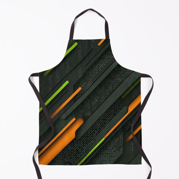 Item preview, Futuristic Cyberpunk Tech Pattern Neon Orange and Green Circuit Geometric Print designed and sold by LYAN-STORE.