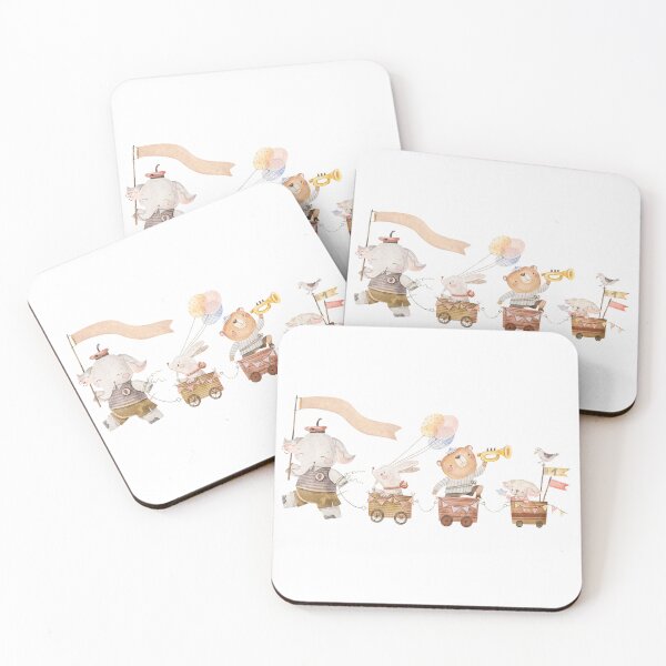 Item preview, Cute Animal Train Parade With Elephant Driver designed and sold by the-myro.