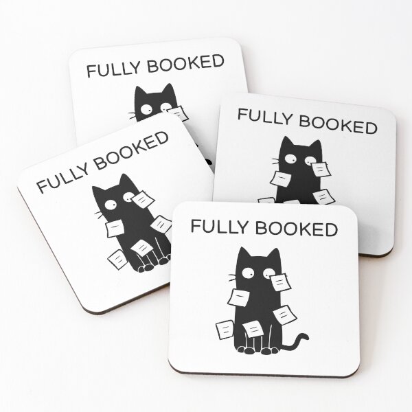 Item preview, Fully Booked Funny Black Cat Sticker designed and sold by FUEGO & NOX.