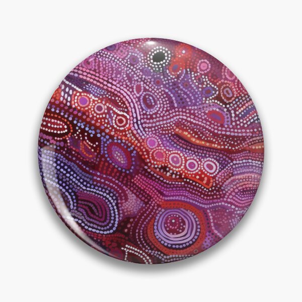 Item preview, Aboriginal Inspired Dot Art - Magenta Pink Crimson Abstract Pattern designed and sold by GrinGalore.