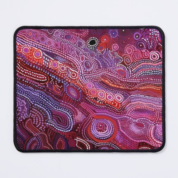 Item preview, Aboriginal Inspired Dot Art - Magenta Pink Crimson Abstract Pattern designed and sold by GrinGalore.