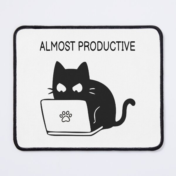 Item preview, Almost Productive Funny Black Cat Sticker designed and sold by FUEGO & NOX.