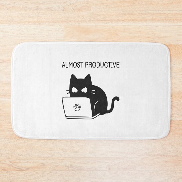 Item preview, Almost Productive Funny Black Cat Sticker designed and sold by FUEGO & NOX.