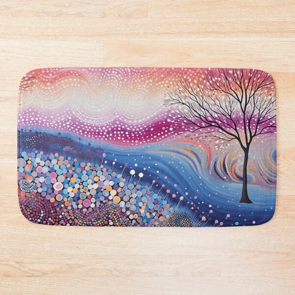 Item preview, Aboriginal Inspired Dot Art - Sunset Tree Landscape Dreamy Ombre Pointillism designed and sold by GrinGalore.