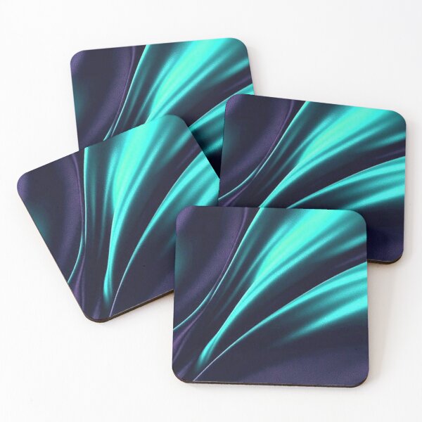 Item preview, Liquid Teal and Dark Purple Silk Waves Luxury Satin Texture Pattern designed and sold by LYAN-STORE.