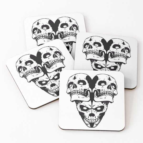Item preview, Black Triple Skull Heart designed and sold by FourLeggedArt.
