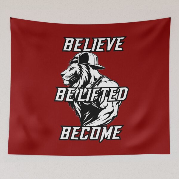 Item preview, Believe Belifted Become Lion Bodybuilder Christian Gym designed and sold by Bezuiden.