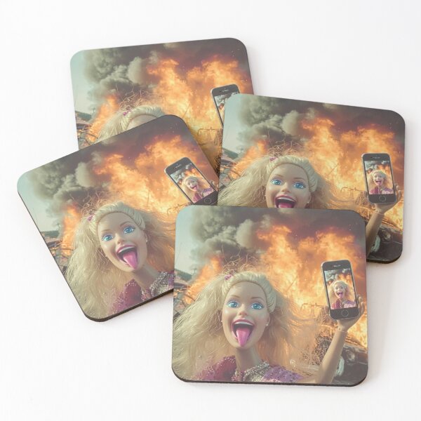 Item preview, Funny Blonde Doll Selfie Burning Fire Meme designed and sold by Devilians92.
