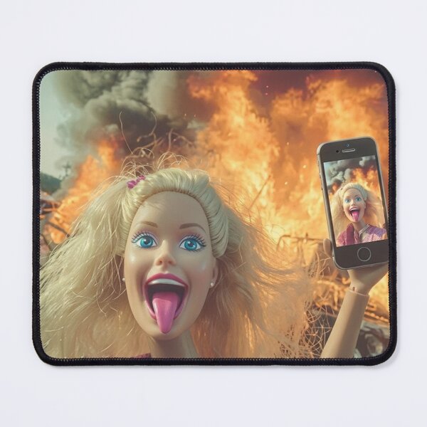 Item preview, Funny Blonde Doll Selfie Burning Fire Meme designed and sold by Devilians92.