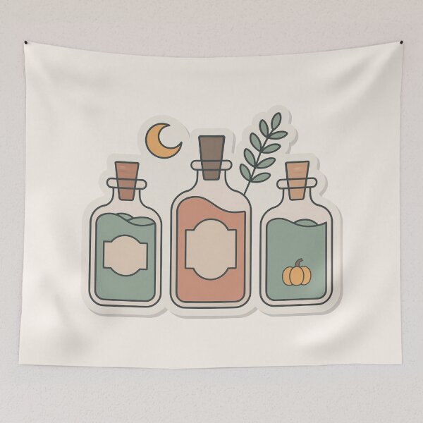 Item preview, Calm Witch Apothecary Bottles Halloween Art designed and sold by TrendMorphic.