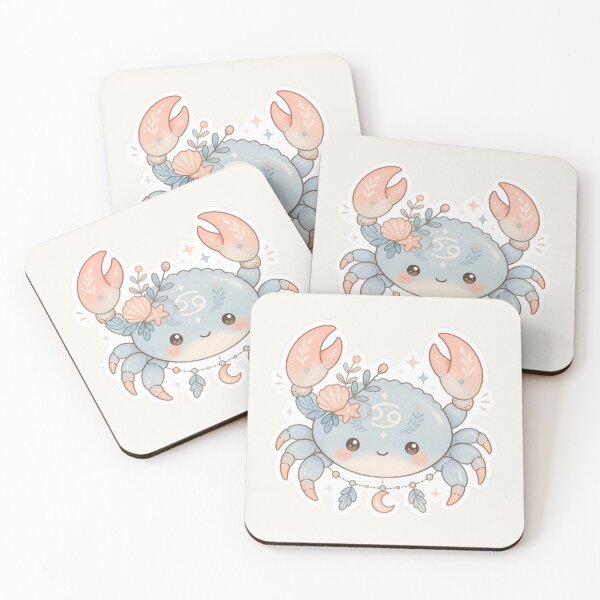 Item preview, Cancer Crab – Cute Pastel Zodiac Creature Sticker designed and sold by Cerys-GS.