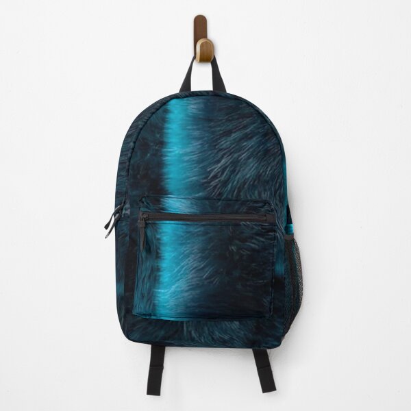 Item preview, Dark Blue Fur Neon Cyan Light Geometric Glowing Fluffy Texture Pattern designed and sold by LYAN-STORE.