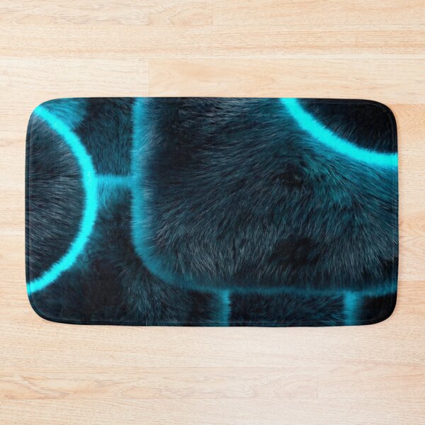 Item preview, Dark Blue Fur Neon Cyan Light Geometric Glowing Fluffy Texture Pattern designed and sold by LYAN-STORE.