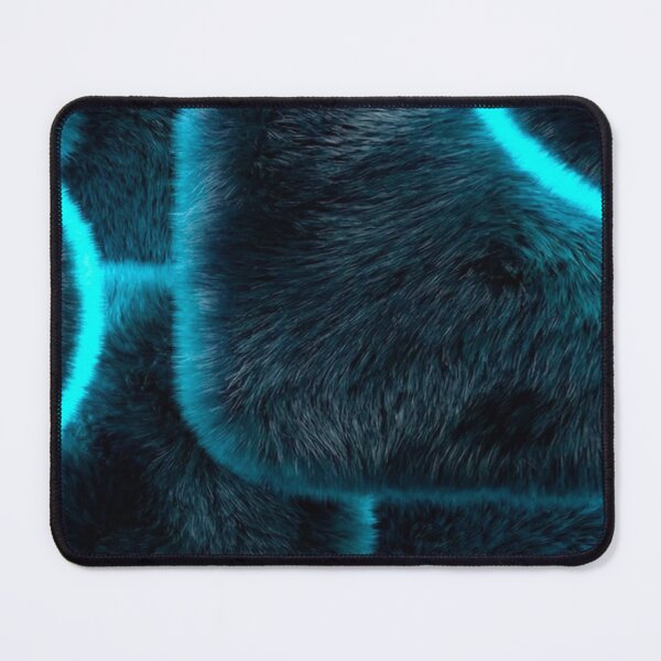 Item preview, Dark Blue Fur Neon Cyan Light Geometric Glowing Fluffy Texture Pattern designed and sold by LYAN-STORE.