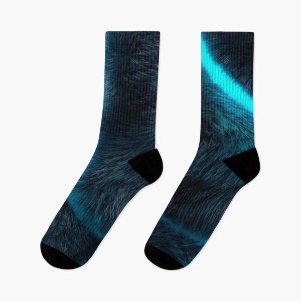 Item preview, Dark Blue Fur Neon Cyan Light Geometric Glowing Fluffy Texture Pattern designed and sold by LYAN-STORE.