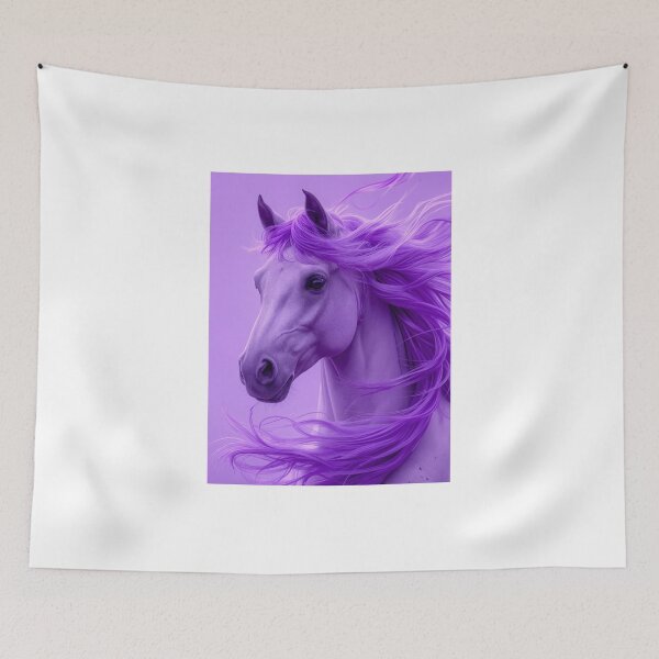 Item preview, Purple Horse Portrait – Fantasy Equestrian Wall Art | Vibrant Horse Illustration designed and sold by WishaArts.