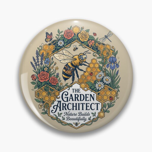 Item preview, The Garden Architect Bee Artwork | Premium Nature Illustration designed and sold by Amr Darwish Graphic designer.