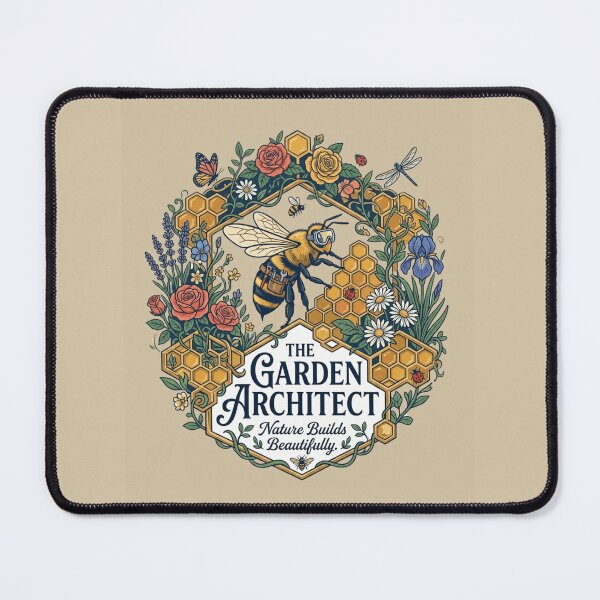 Item preview, The Garden Architect Bee Artwork | Premium Nature Illustration designed and sold by Amr Darwish Graphic designer.