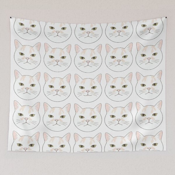 Item preview, Grumpy White Cat Pattern designed and sold by Komatoya.