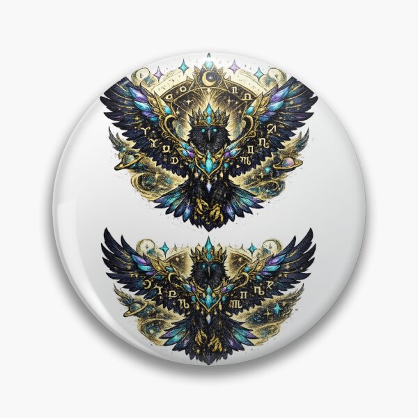 Item preview, Mystical Zodiac Raven Crown | Celestial Astrology Bird | Cosmic Gothic Fantasy Art designed and sold by irfanshikh.