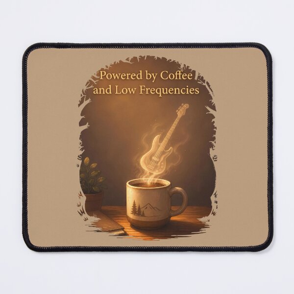 Item preview, Powered by Coffee and Low Frequencies - Bass Player Humor designed and sold by Art-Arcade6.