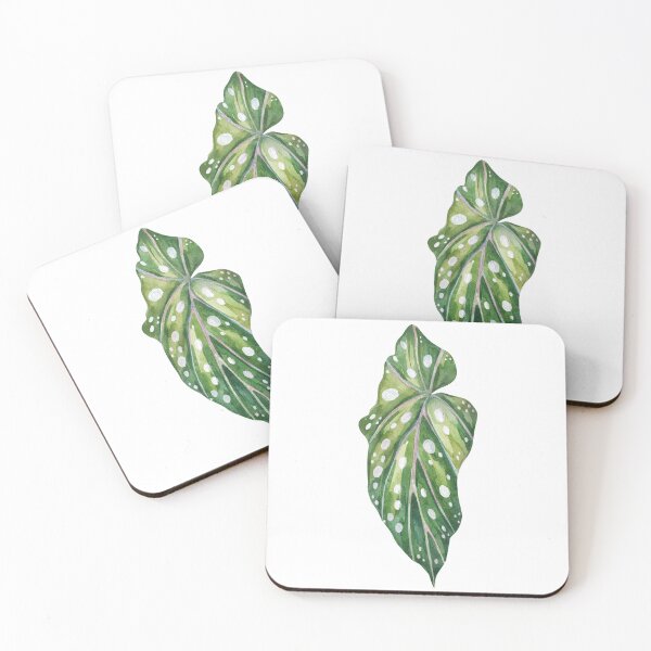Item preview, Polka Dot Begonia Maculata Leaf Watercolor Art designed and sold by the-myro.