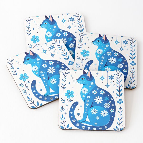 Item preview, Folk Art Style Celestial Cat Illustration  designed and sold by store52.