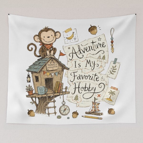 Item preview, Treehouse Tinkerer - Cute Monkey Nursery designed and sold by bapupa.