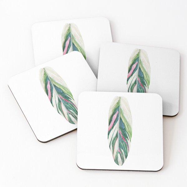 Item preview, Variegated Calathea Triostar Leaf Watercolor Art designed and sold by the-myro.