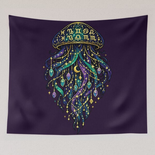 Item preview, Celestial Zodiac Jellyfish | Cosmic Astrology Ocean Art | Mystical Marine Fantasy designed and sold by irfanshikh.