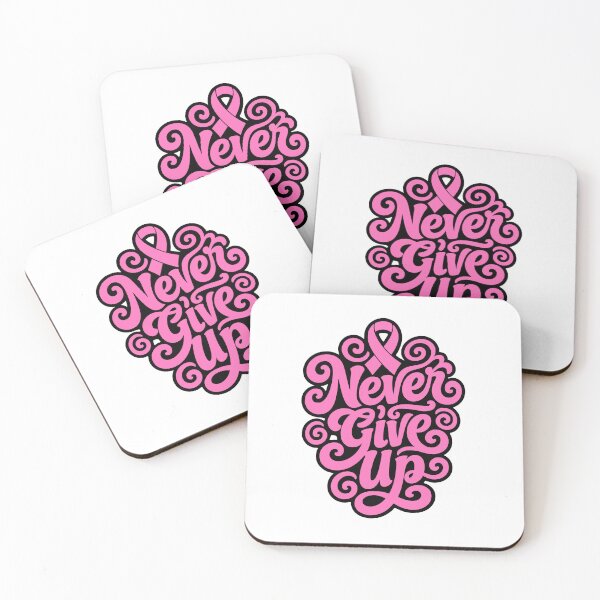 Item preview, Never Give Up Pink Ribbon Lettering Sticker designed and sold by Simon-art-land.
