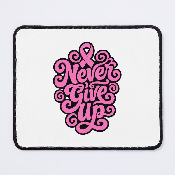Item preview, Never Give Up Pink Ribbon Lettering Sticker designed and sold by Simon-Art-Land.
