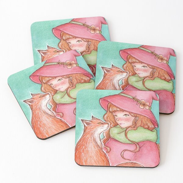 Item preview, Witch and magical fox familiar designed and sold by Denise, Denisn't.