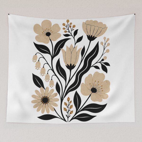 Item preview, Minimalist Folk Flower Illustration designed and sold by PetalGarden.