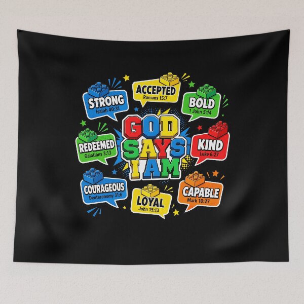 Item preview, God Says I Am Builder Bricks Christian Building Blocks designed and sold by KarimSoCute.