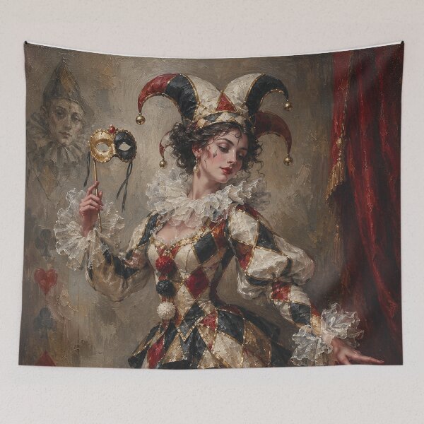 Item preview, Elegant Female Harlequin painting. designed and sold by GalleryKauffeld.
