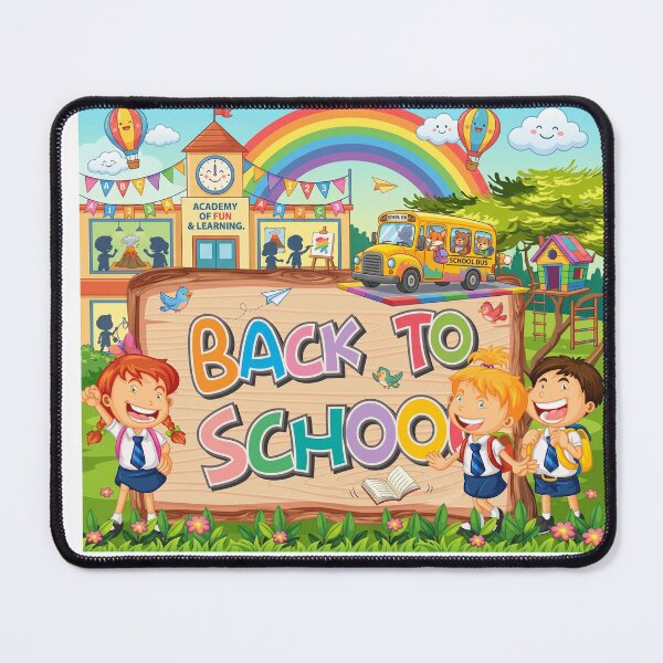 Item preview, Back to School with Happy Students, School Bus, and Academy Building designed and sold by HayaasBoutique.