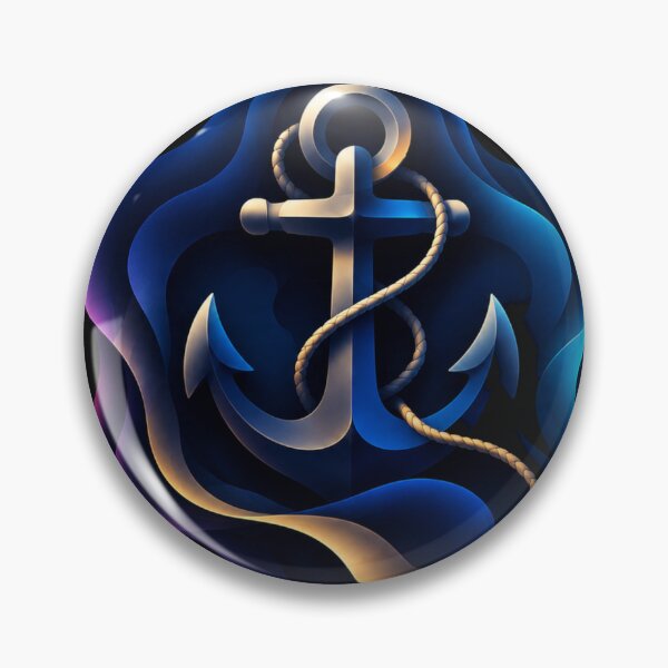 Item preview, Abstract Nautical Anchor Ocean Emblem designed and sold by MWSailingClub.