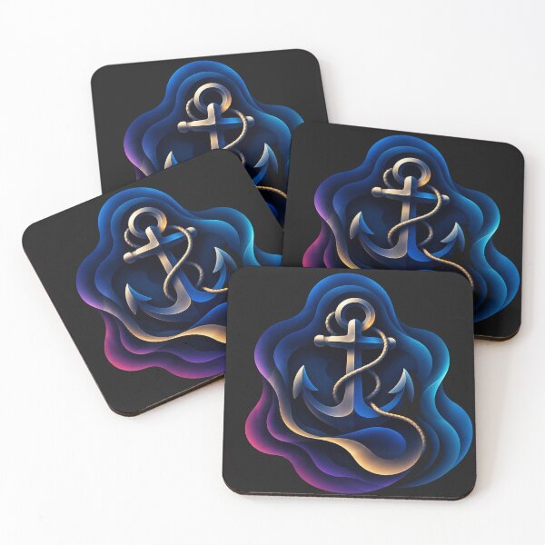 Item preview, Abstract Nautical Anchor Ocean Emblem designed and sold by MWSailingClub.