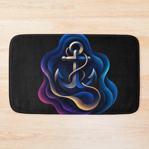 Item preview, Abstract Nautical Anchor Ocean Emblem designed and sold by MWSailingClub.