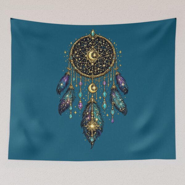 Item preview, Celestial Moon Dreamcatcher | Mystical Astrology Decor | Cosmic Boho Spiritual Art designed and sold by irfanshikh.