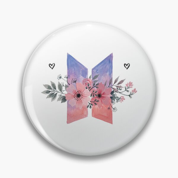 Item preview, BTS Bangtan Boys ARMY Pastel Flower Logo Art Work designed and sold by imsoyoon.