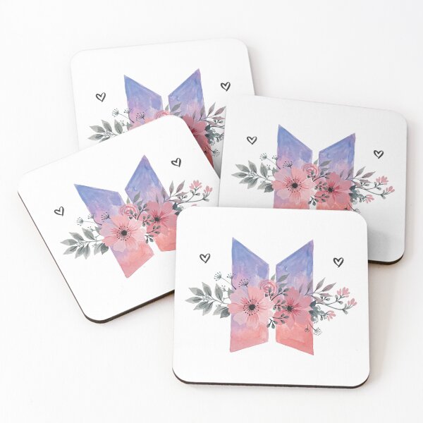 Item preview, BTS Bangtan Boys ARMY Pastel Flower Logo Art Work designed and sold by imsoyoon.