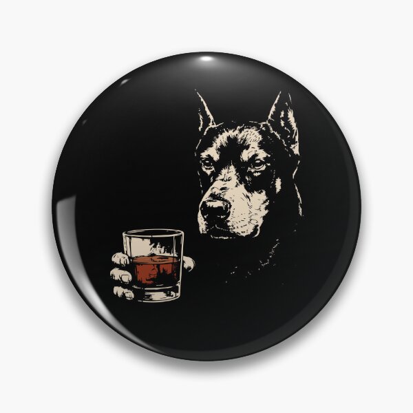 Item preview, Dobermann Drinking Whiskey Vintage Dog Meme designed and sold by Hedoraxe.