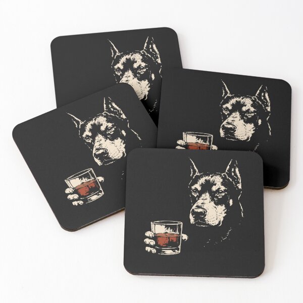 Item preview, Dobermann Drinking Whiskey Vintage Dog Meme designed and sold by Hedoraxe.