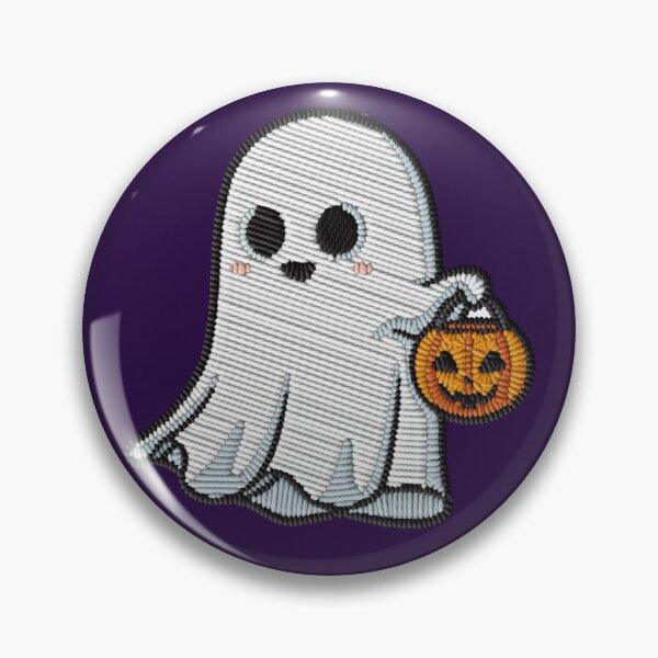 Item preview, Kawaii Ghost Trick or Treat Embroidery Patch Sticker designed and sold by · GAMING SOUL ·.