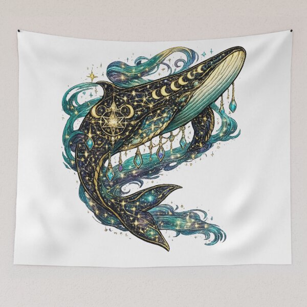 Item preview, Cosmic Mystic Whale | Celestial Ocean Fantasy | Moon Phase Astrology Art designed and sold by irfanshikh.
