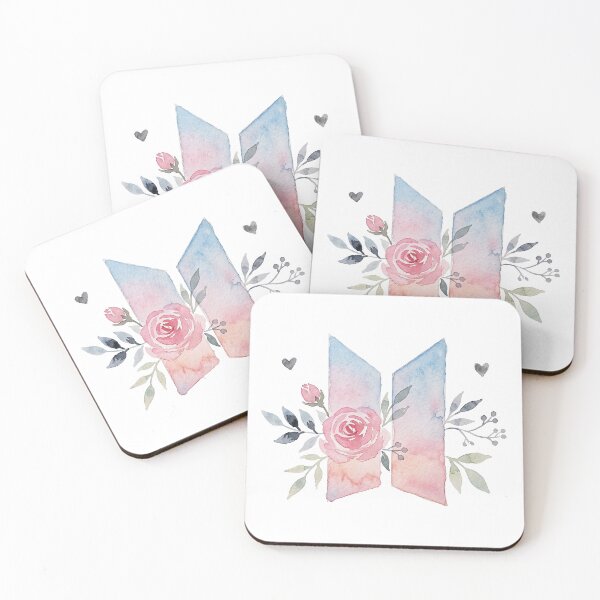 Item preview, BTS Bangtan Boys ARMY Pastel Flower Logo Art Work designed and sold by imsoyoon.