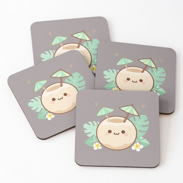 Item preview, Smiling Coconut Drink – Tropical Kawaii Delight Thai Minimal Design designed and sold by CosmicQuietStudio.